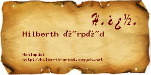 Hilberth Árpád névjegykártya
