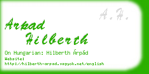 arpad hilberth business card