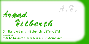 arpad hilberth business card